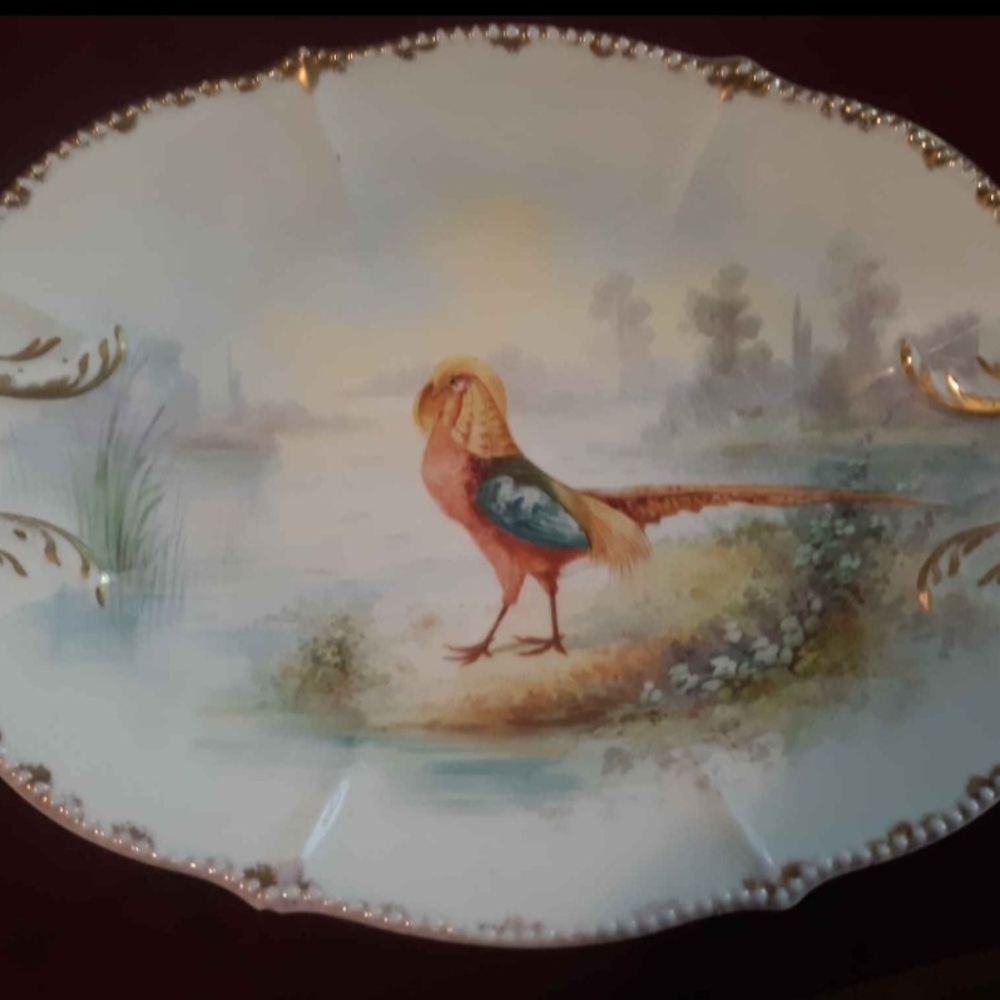 Vintage Decorative Serving Plate with Pheasant